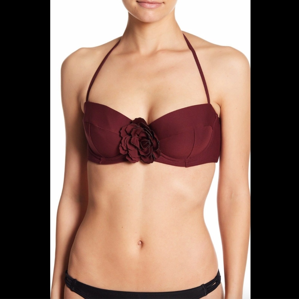 NWT Kate Spade New York‎ Floral Bikini Top XS red